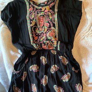 💗Black Angie dress with colorful print